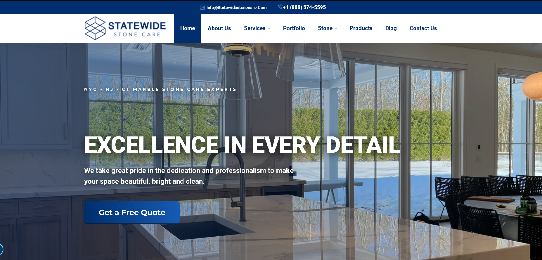 Website criado para Statewide Stone Care